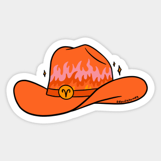 Aries Cowboy Hat Sticker